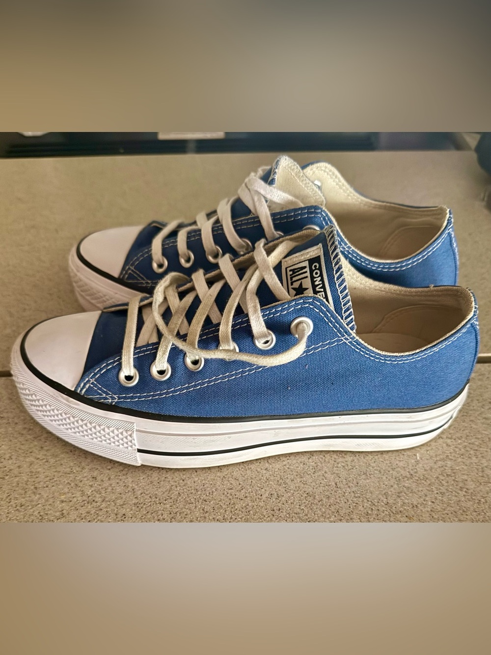 Converse Chuck Taylor All Star Lift/Platform Sneakers - Blue & White